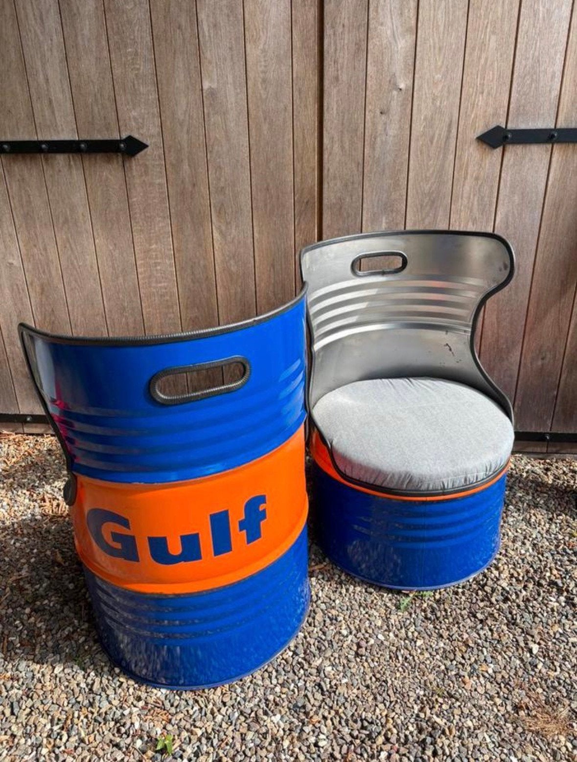 Gulf paddock seats mancave stoelen, Huis en Inrichting, Ophalen, Gebruikt, Overige kleuren, Race mancave