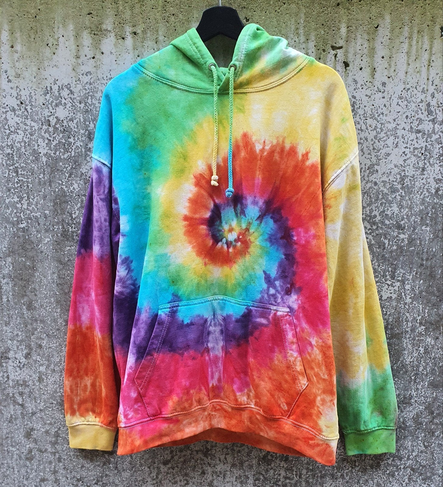 Regenboog hippie spiral tie dye unisex hoodie maat L, Overige kleuren, Maat 42/44 (L), Nieuw, Ophalen of Verzenden