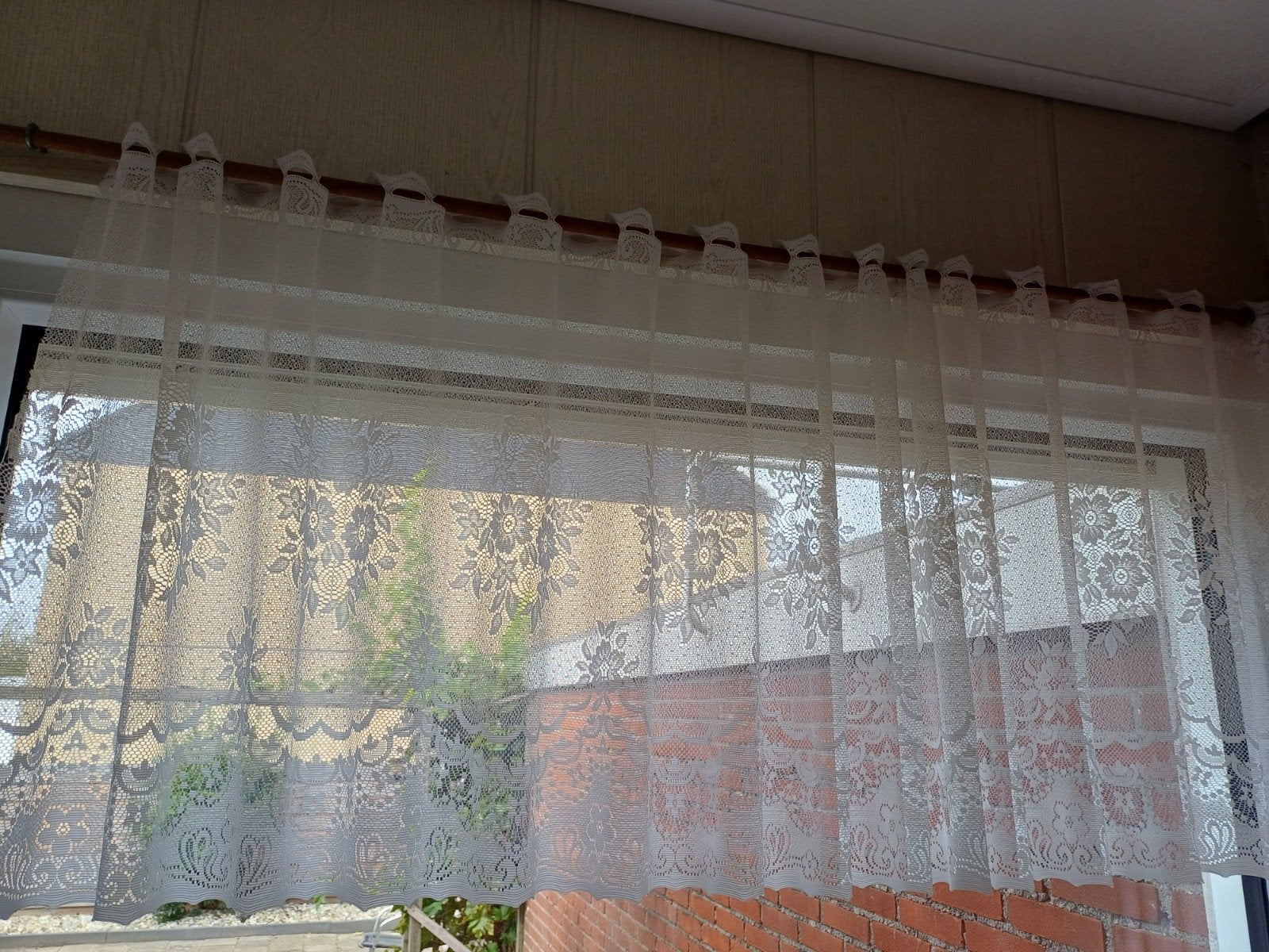 Witte kanten valletjes - Lichtdoorlatend en decoratief, Huis en Inrichting, Stoffering | Gordijnen en Lamellen, Vitrage, Gebruikt