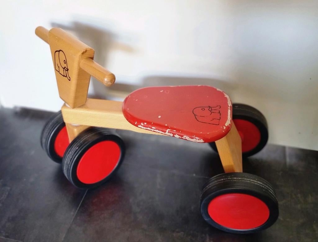 Houten loopfiets Van Bueren in rood - Oerdegelijk en veilig, Ophalen, Gebruikt, Loopfiets