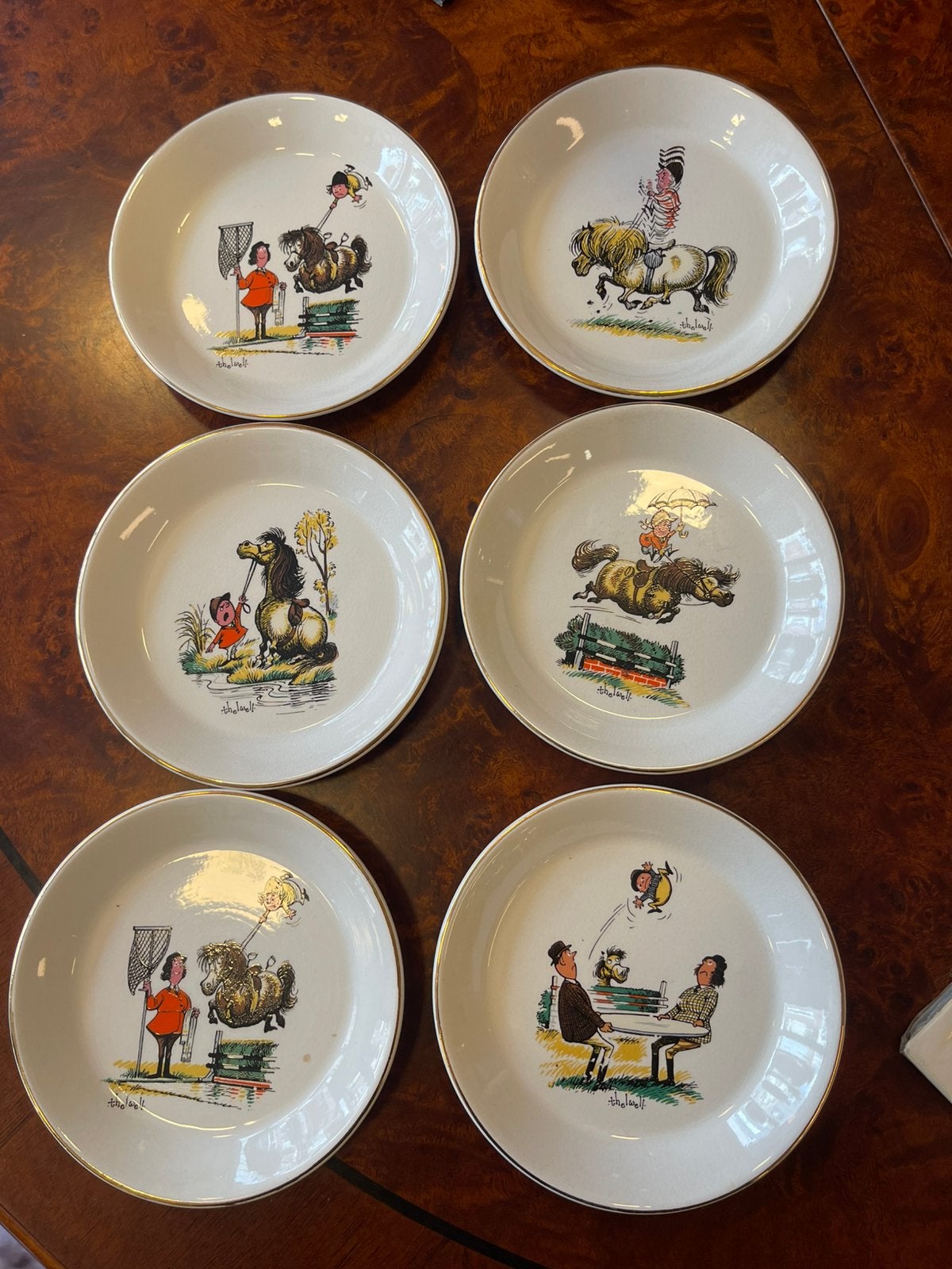 vintage Palissy Thelwell Pony Club schaaltjes, Ophalen of Verzenden