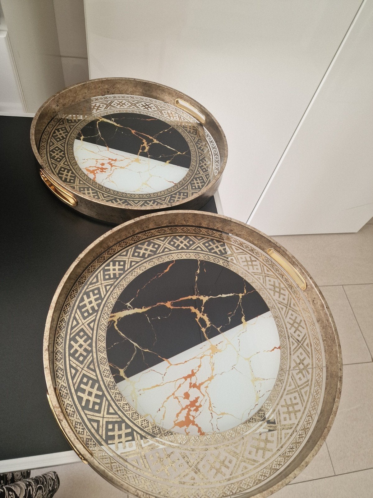 2 prachtige dienbladen, Ophalen, Zo goed als nieuw, Rechthoekig, Kunststof