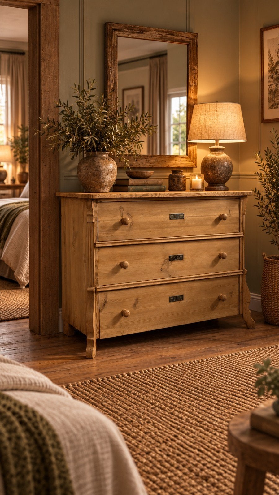 Mooie Grenen Houten Ladekast/Commode Gerestaureerd Antiek