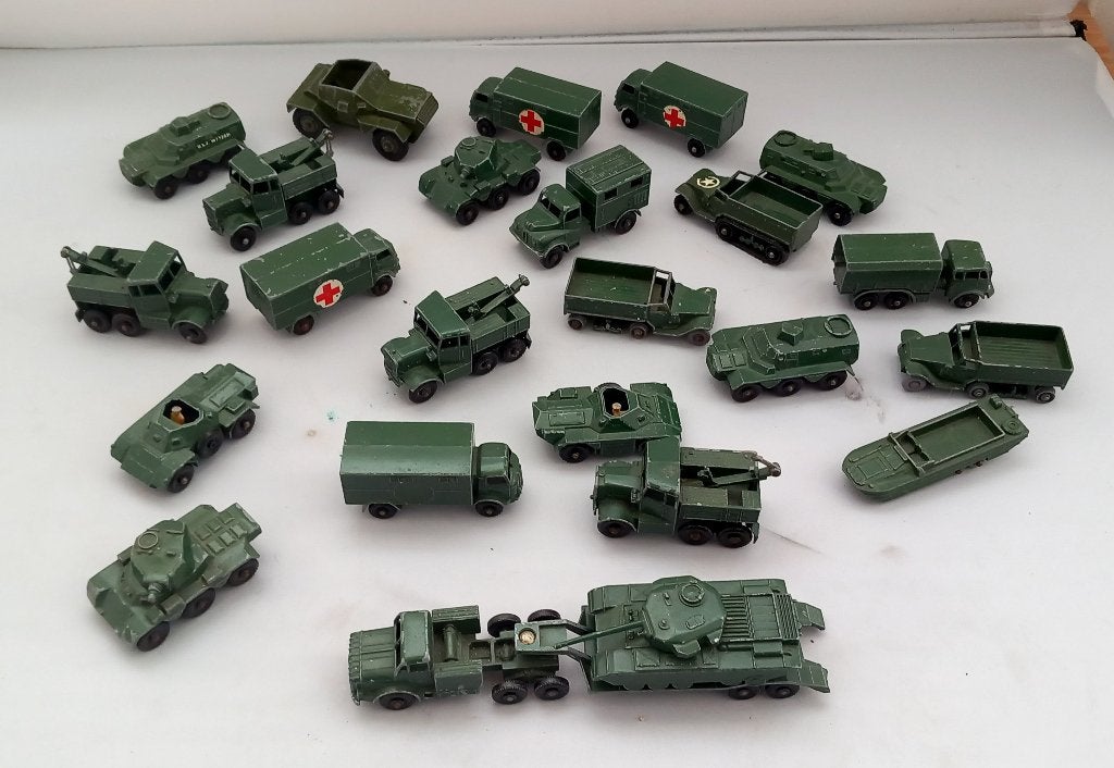 Lesney militaire voertuigen, uit inboedel, Antiek en Kunst, Antiek | Speelgoed, Verzenden