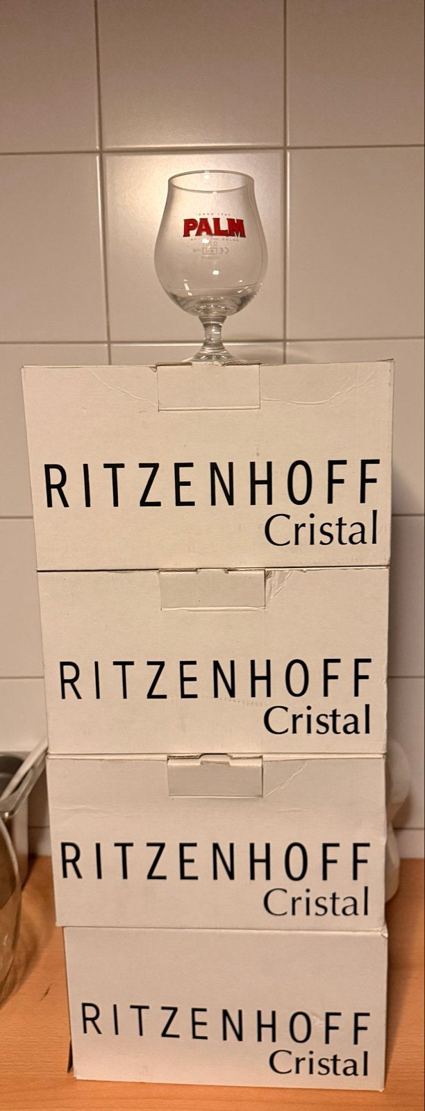 Ritzenhoff Cristal bierglazen met Palm logo, Antiek en Kunst, Ophalen