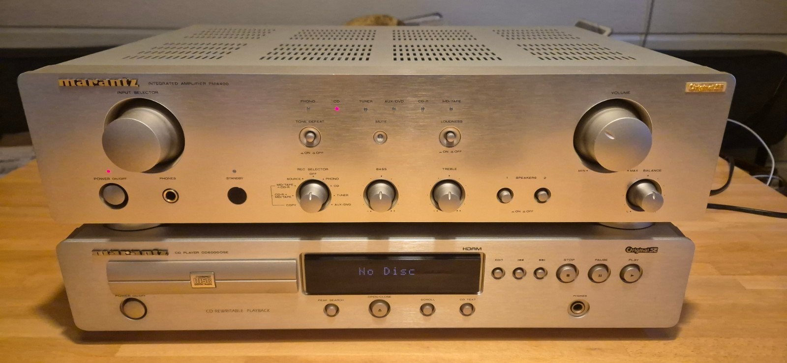 Marantz PM4400 Versterker & CD6000OSE CD-speler met afstands, Ophalen, Cd-speler, Overige merken