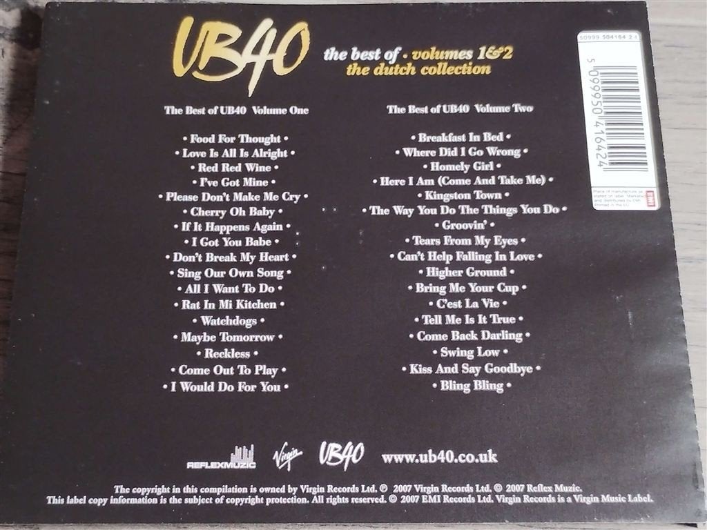 UB40 ‎– The Best Of UB40 - Volumes 1 & 2 [The Dutch Collecti, Cd's en Dvd's, Ophalen of Verzenden, Zo goed als nieuw