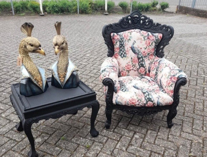 Mooie barok fauteuile geheel opnieuw gestoffeerd, Ophalen, Zo goed als nieuw, 75 tot 100 cm