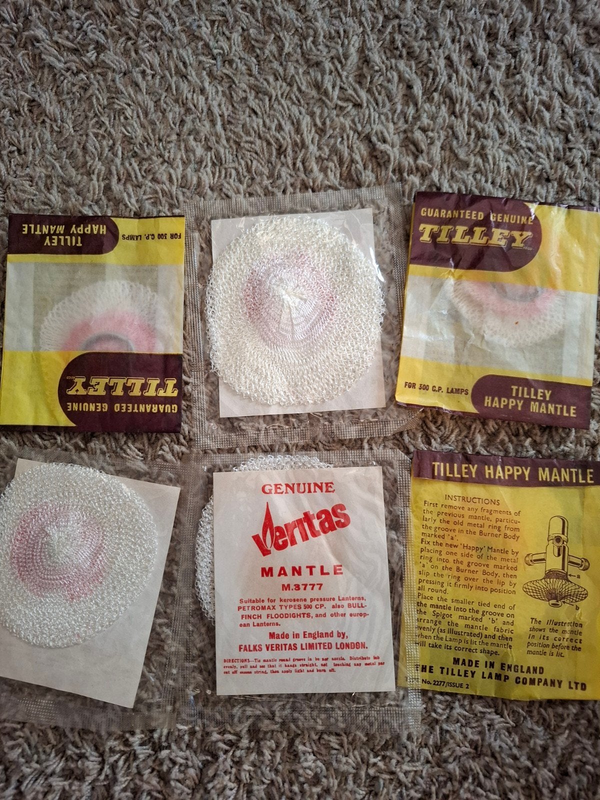 Vintage Tilley & Veritas Happy Mantles voor Lampen, Antiek en Kunst, Ophalen of Verzenden