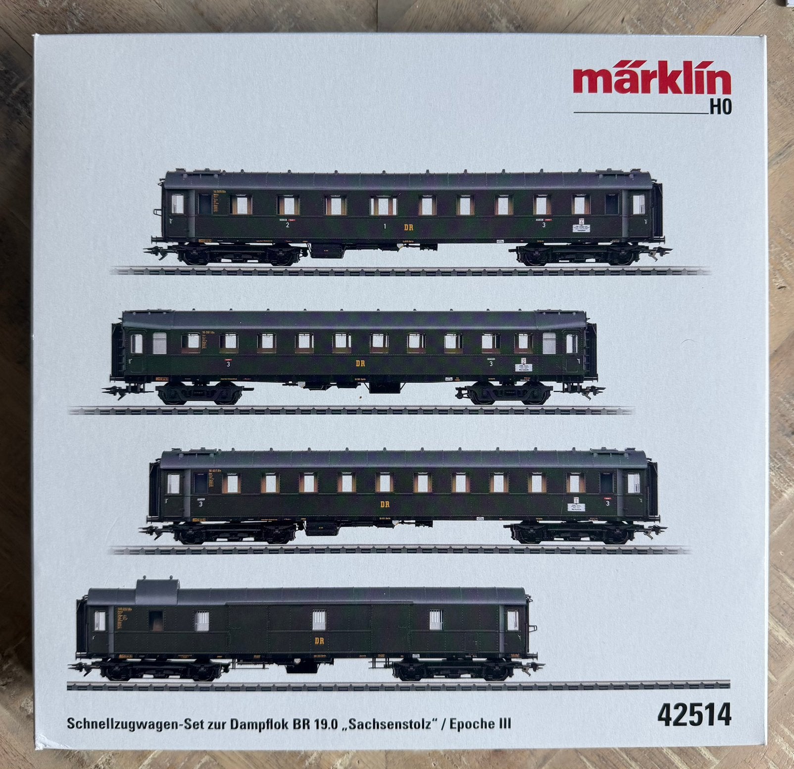 Märklin HO 42514 Set sneltreinrijtuigen, Hobby en Vrije tijd, Modeltreinen | H0, Wisselstroom, Wagon, Ophalen of Verzenden, Zo goed als nieuw