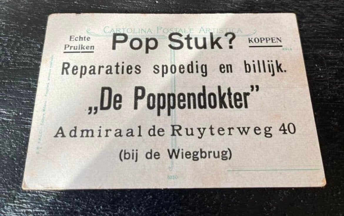 RECLAMEKAART VAN DE POPPENDOKTER, Verzamelen, Verzenden, Overige typen