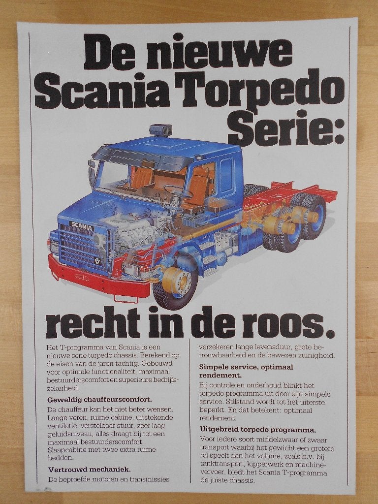 Scania Torpedo Brochure 1980 – 82 112 142 T142 T112 T82 – NL, Ophalen of Verzenden, Zo goed als nieuw, Overige merken, Scania
