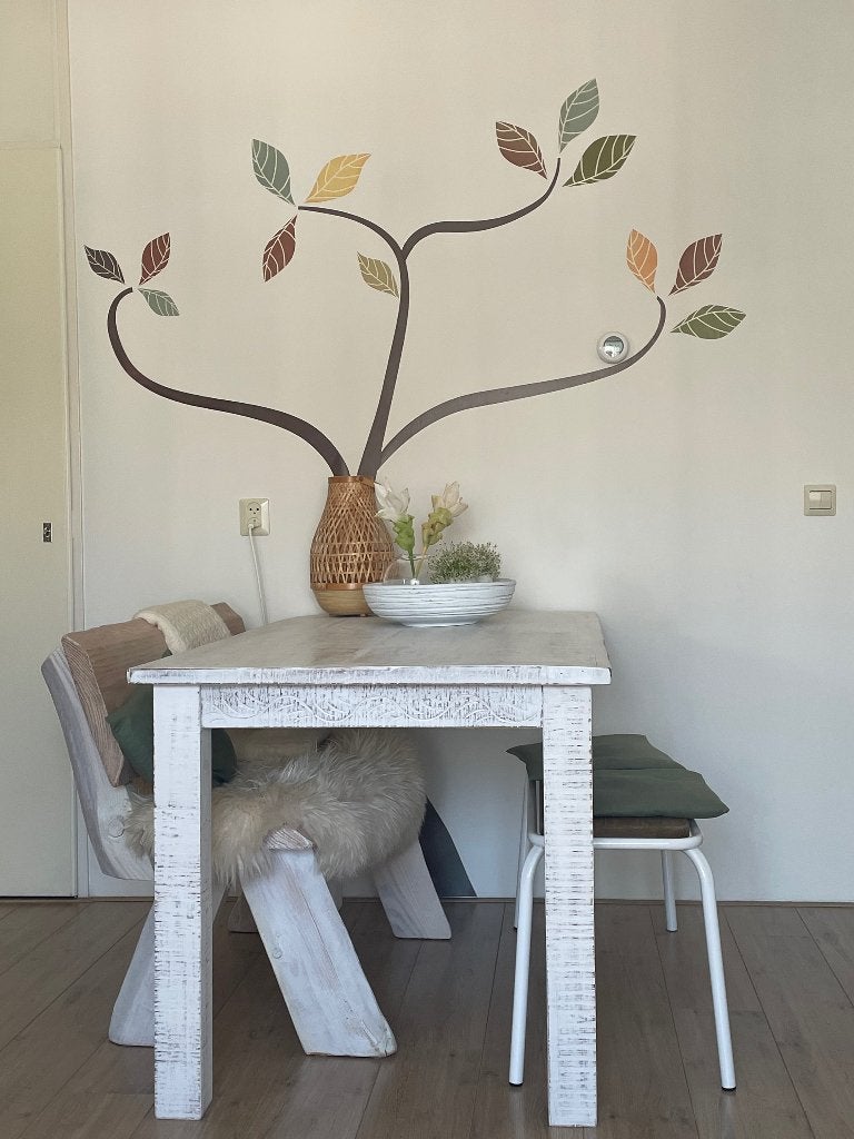 Eettafel hout whitewash, Ophalen, 100 tot 150 cm, 50 tot 100 cm, Zo goed als nieuw