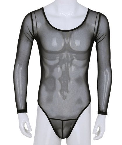 Doorzichtige heren bodysuit, Kleding | Heren, Verzenden, Zwart, Nachtkleding