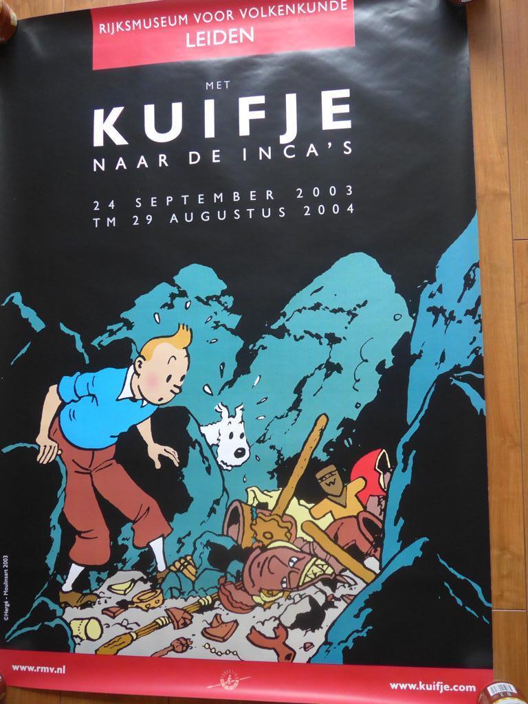 Poster Kuifje naar de Inca's, Ophalen of Verzenden, Kuifje, Zo goed als nieuw, Plaatje, Poster of Sticker