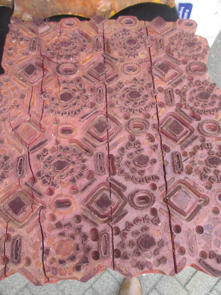 Brocante Vlisco stoffen stempels van hout, Ophalen of Verzenden