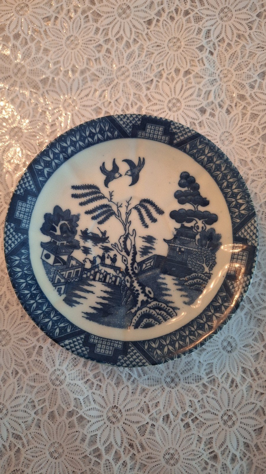 Vintage  Blauw bordje, Ophalen of Verzenden