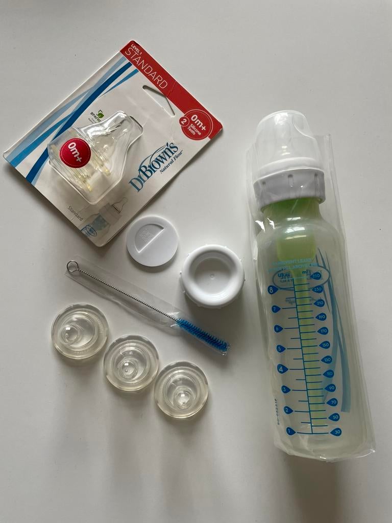 Nieuwe Dr Brown fles 250ml en toebehoren, Ophalen of Verzenden, Nieuw, Overige typen