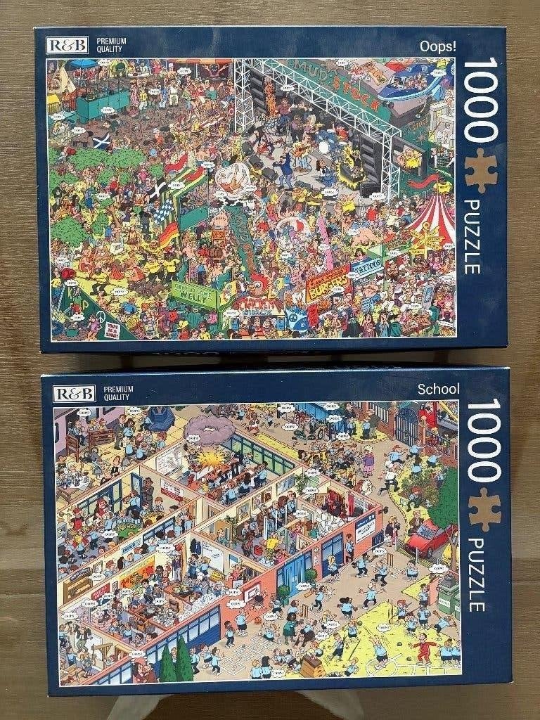 2 Puzzels 1000 stukjes, Ophalen of Verzenden, 500 t/m 1500 stukjes, Zo goed als nieuw, Legpuzzel