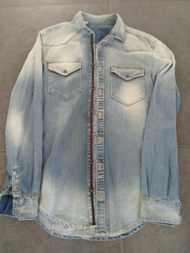 D&G Dolce & Gabbana Brad denim overhemd, Blauw, Ophalen of Verzenden, Gedragen, Overige halswijdtes