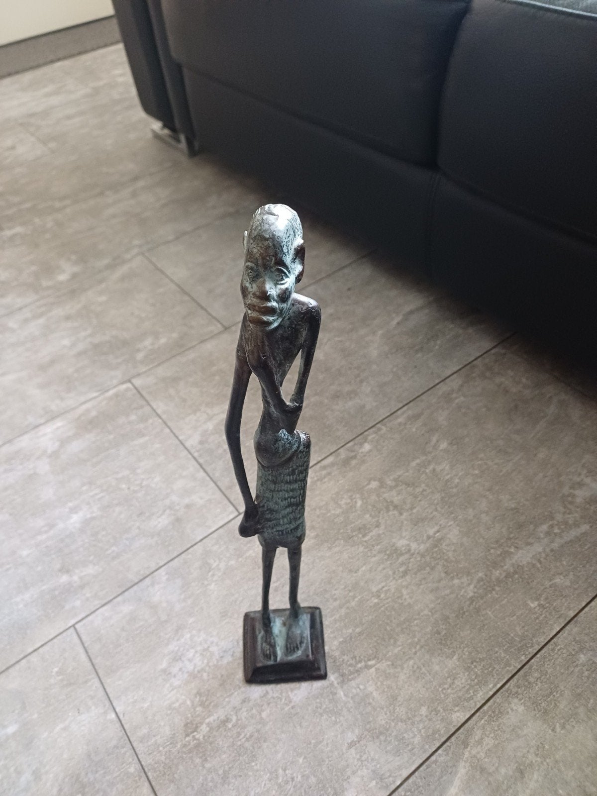antieke  bronzen  traditionele  Afrikaanse beeld, Ophalen of Verzenden