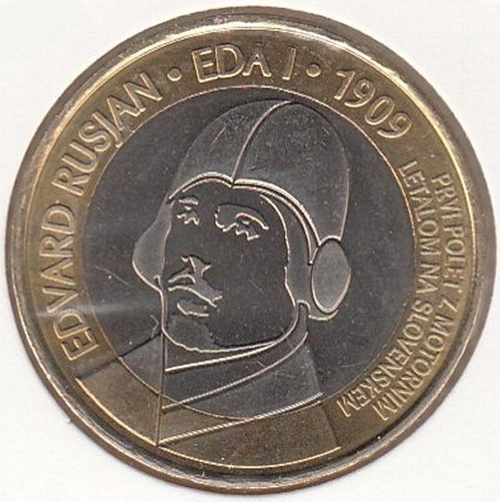 Slovenië 3 euro Edvard Rusjan 2009 UNC in munthouder, Ophalen of Verzenden, Slovenië, Overige waardes, Losse munt