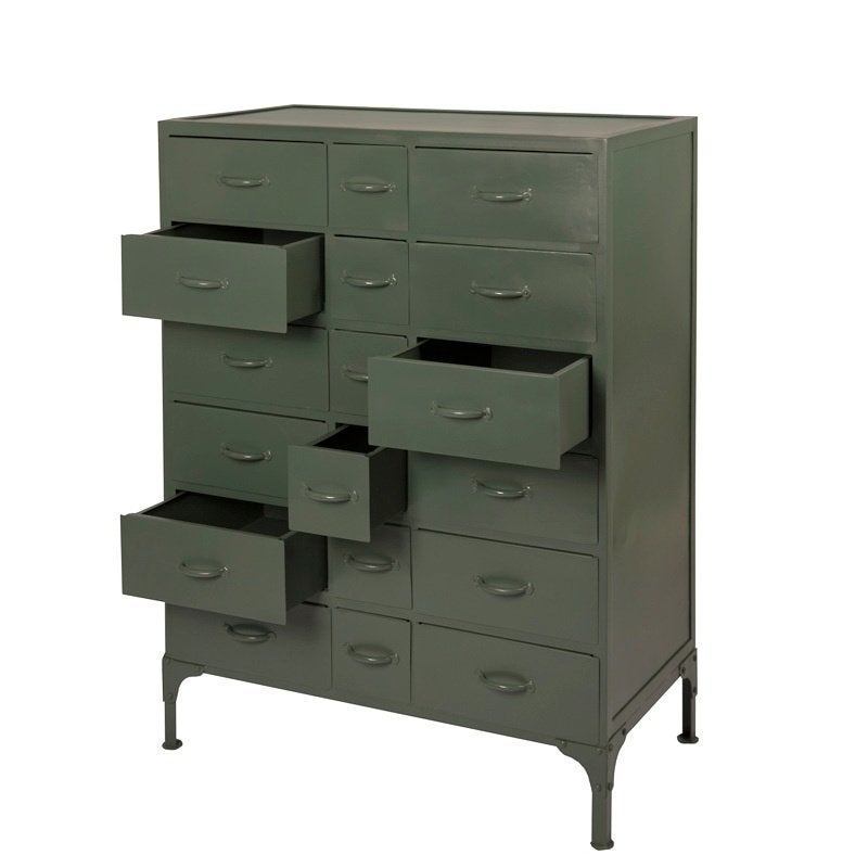 Industriële Metalen Ladekast Vintage Look Kast van IJzer, Info@dehanzeherten.nl, De Hanze Herten BV, 5 laden of meer, 100 tot 150 cm