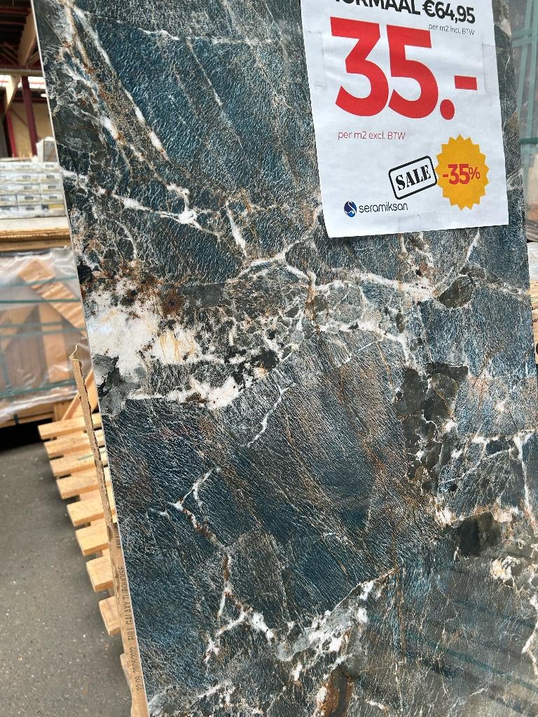 UITVERKOOP | Vloer/wandtegel 60x120cm | Galaxy Turquoise, 60 cm of meer, Nieuw, Ophalen of Verzenden, 10 m² of meer