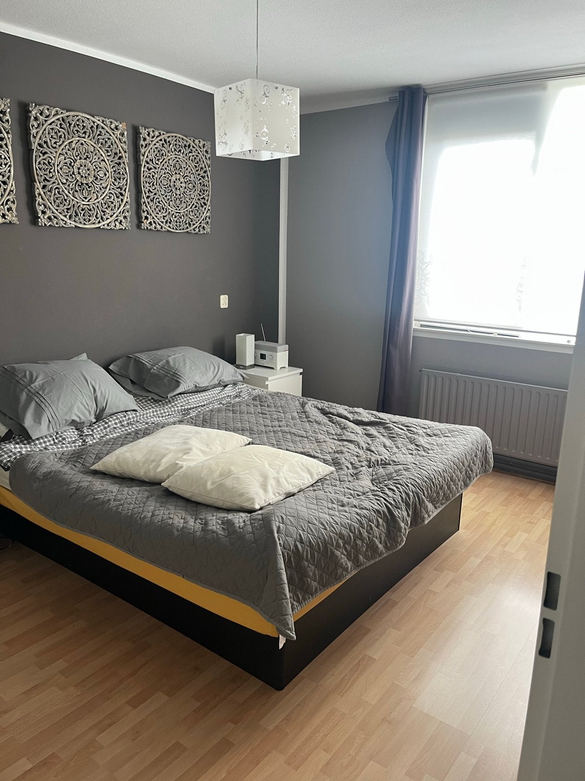 Tweepersoonsbed waterbed gratis ophalen, Ophalen, Gebruikt, Zwart, Tweepersoons