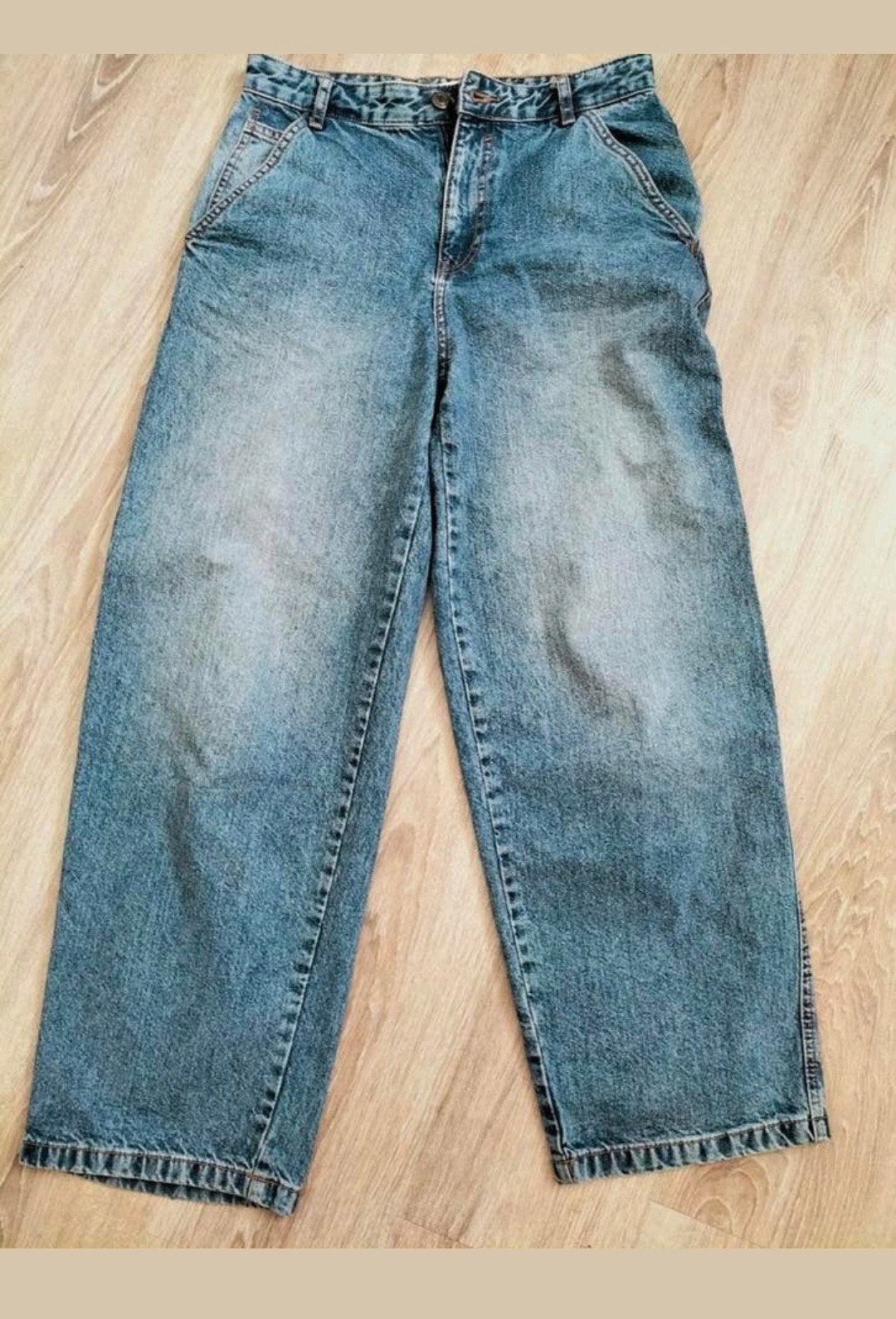 pull & bear baggy jeans maat 34, Kleding | Dames, Ophalen of Verzenden, Gedragen, Blauw, W27 (confectie 34) of kleiner