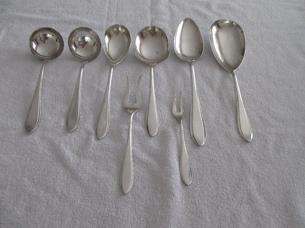 8 Verzilverde opdien/serveer bestek Gero 90 Puntfilet ., Ophalen of Verzenden