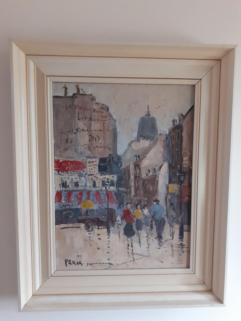 Jan Kelderman straatscene Parijs jaren 60, Antiek en Kunst, Ophalen of Verzenden