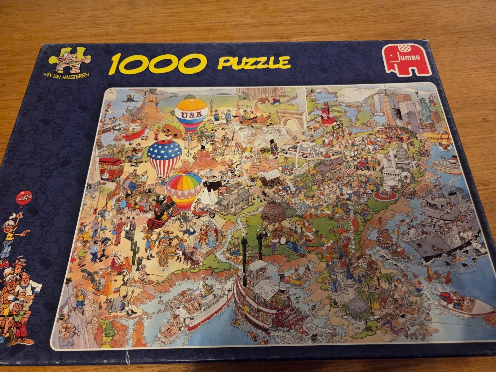 Jan van haasteren puzzel USA 1000 stuks, Ophalen of Verzenden, 500 t/m 1500 stukjes, Gebruikt, Legpuzzel