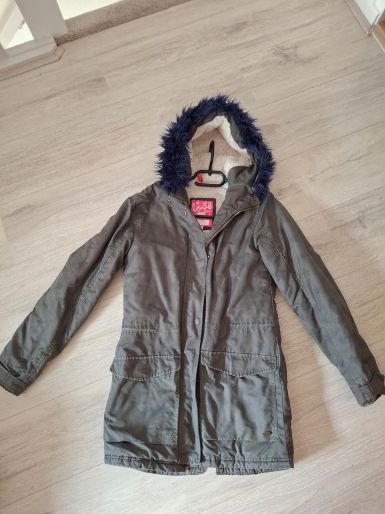 Winterjas groen met sterren maat 170, Ophalen of Verzenden, Gebruikt, Meisje, Jas