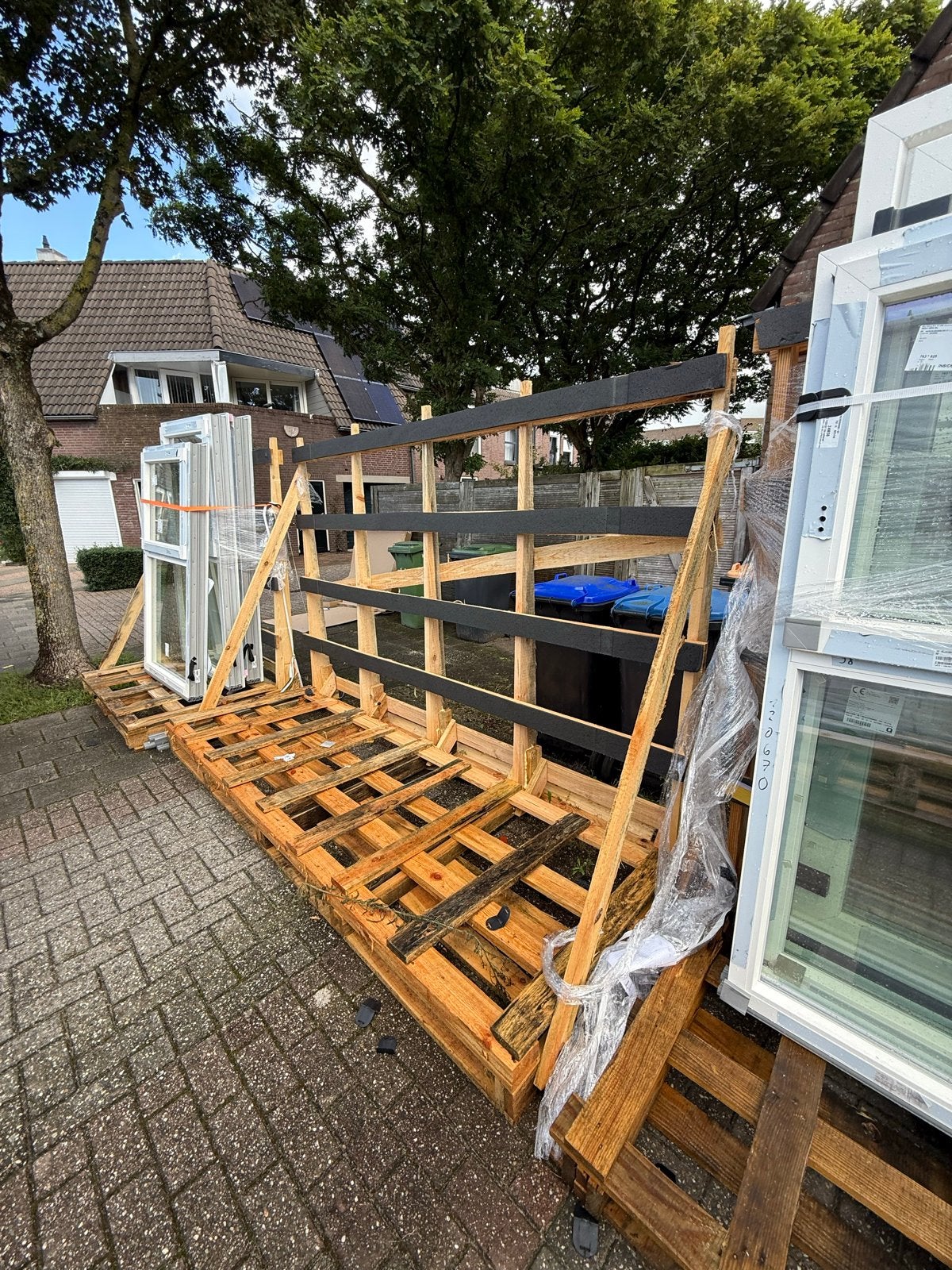 4 Houten Pallets te Koop - Ideaal voor Diverse Projecten, Ophalen of Verzenden, Gebruikt, Pallet