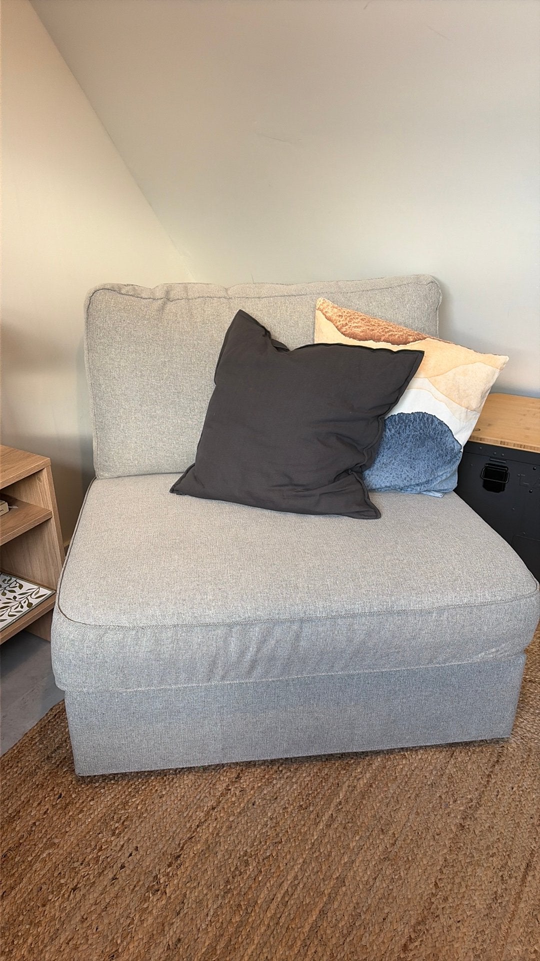 Kivik slaapbank grijs in goede staat!, Huis en Inrichting, Slaapkamer | Slaapbanken, Ophalen, 90 cm, Eenpersoons, Zo goed als nieuw