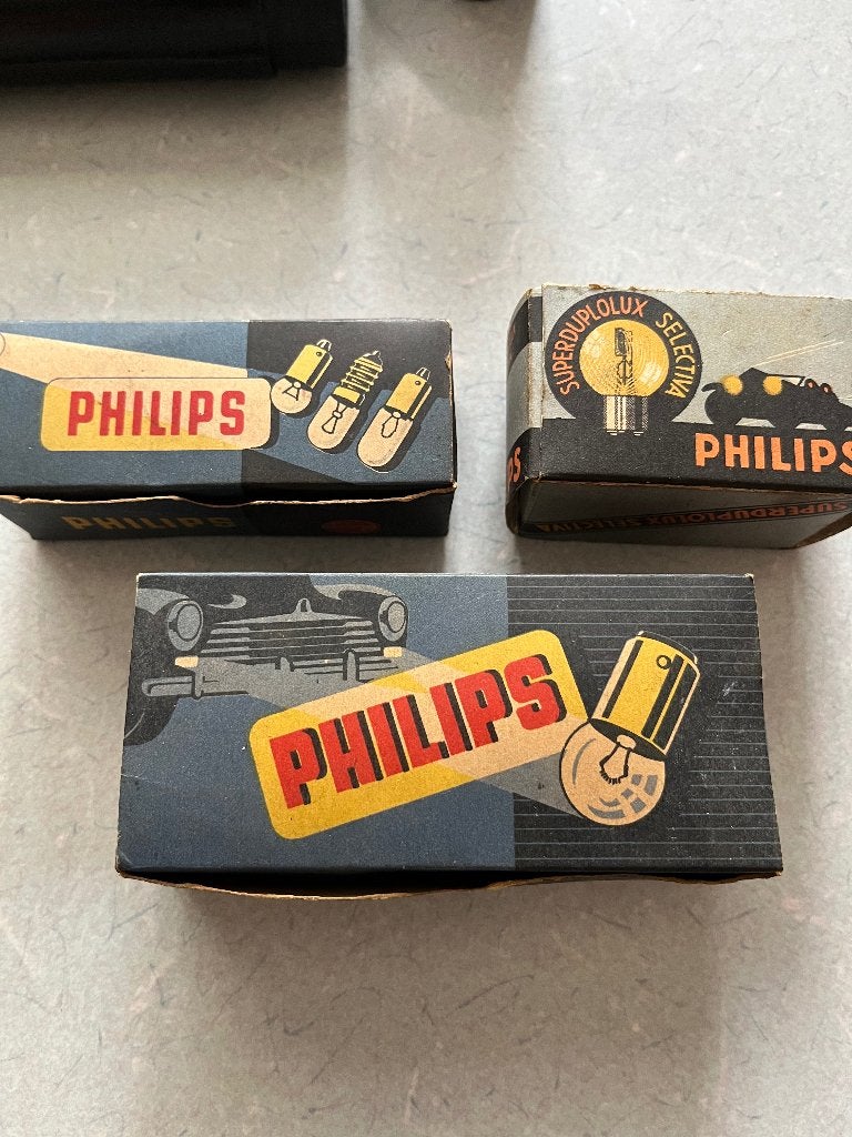 Philips antieke autolamp doosjes, Verzamelen, Ophalen of Verzenden, Gebruikt, Verpakking