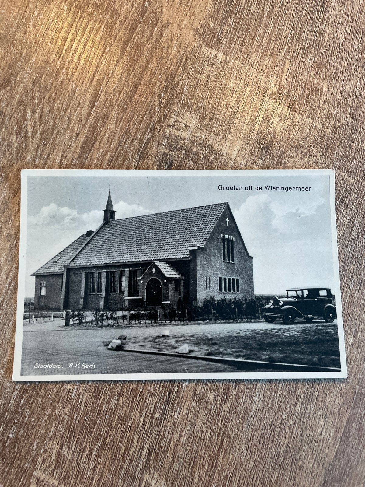 Oude Ansichtkaart Slootdorp R.K. Kerk Wieringermeer, Verzamelen, Ophalen of Verzenden, Ongelopen, Noord-Holland