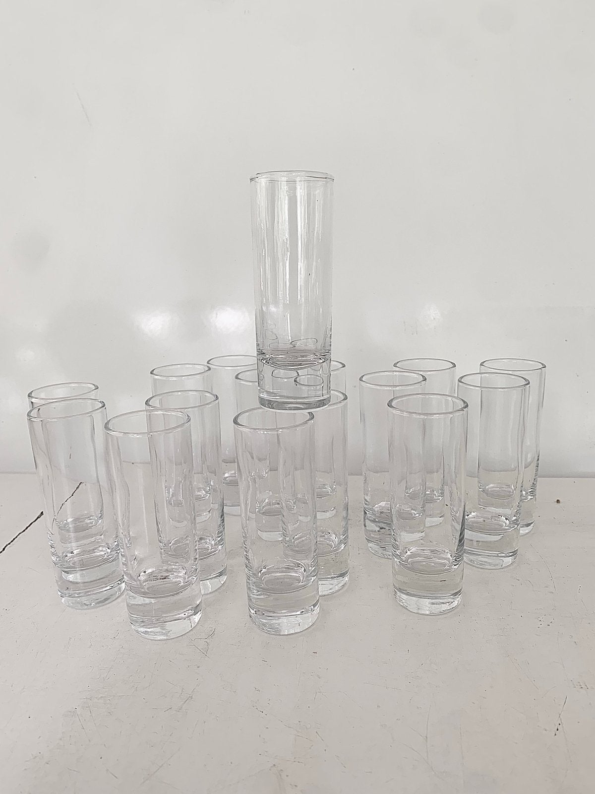 16 Amuse glaasjes - Perfect voor feestjes en diners, Huis en Inrichting, Ophalen of Verzenden, Zo goed als nieuw, Wit, Glas