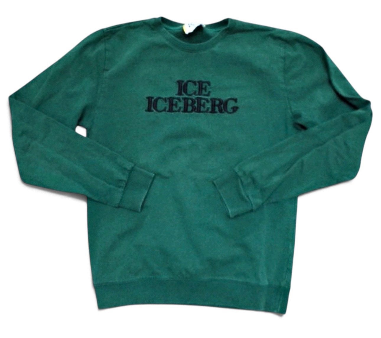 Vintage Iceberg Y2K Minimalistische Trui Groen – Maat XS, Kleding | Heren, Ophalen of Verzenden, Zo goed als nieuw, Maat 46 (S) of kleiner