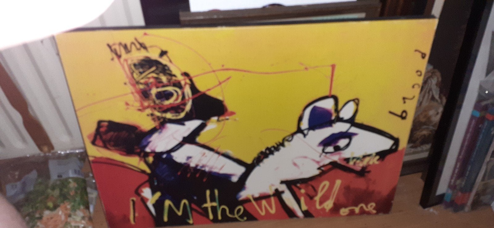 Herman brood  schilderij zie foto komt van zolder op ruiming, Ophalen