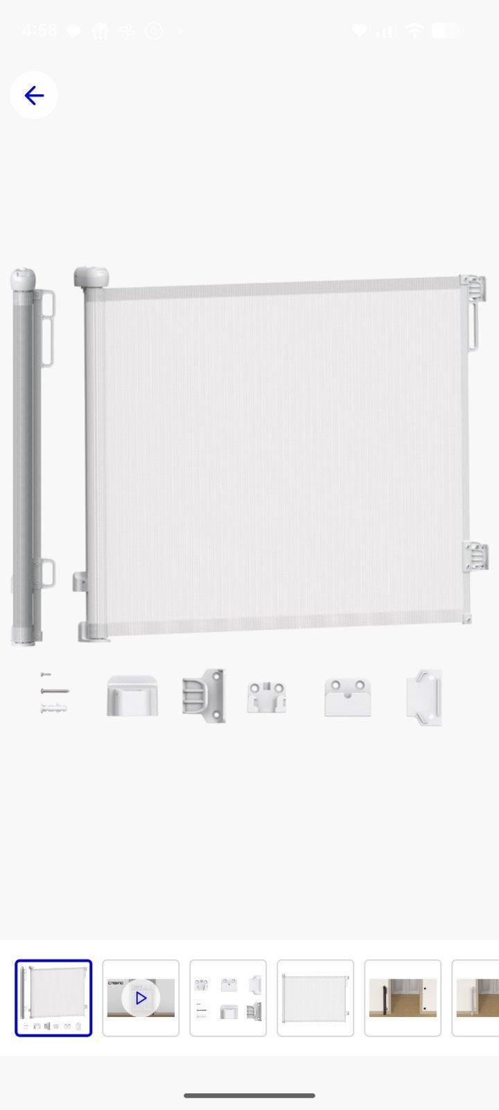 Cabino Oprolbaar Traprek - 140cm Breed - Wit, Overige materialen, Nieuw, Oprolhekje, Ophalen of Verzenden
