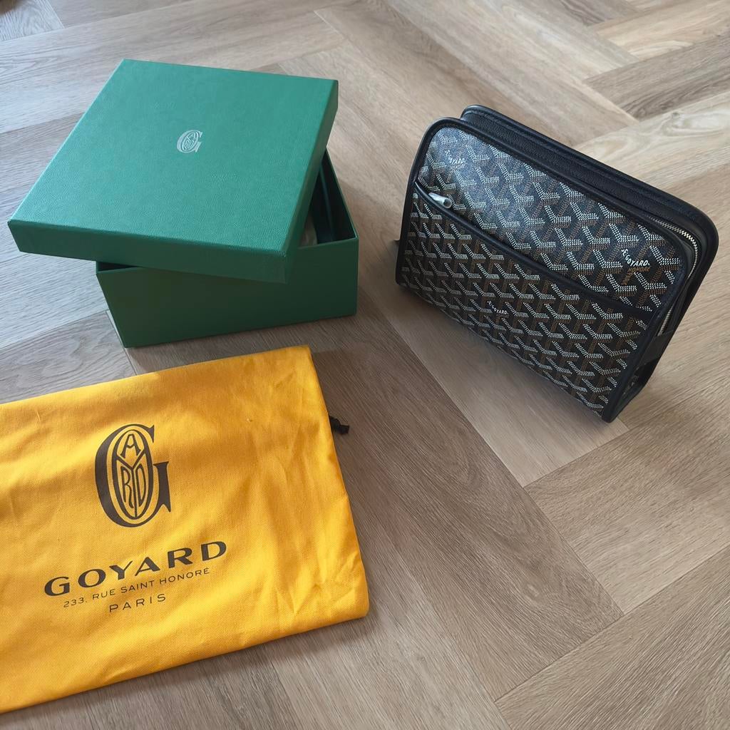 Goyard Jouvence Pouch MM, Ophalen of Verzenden, Zo goed als nieuw, Zwart, Heer of Dame