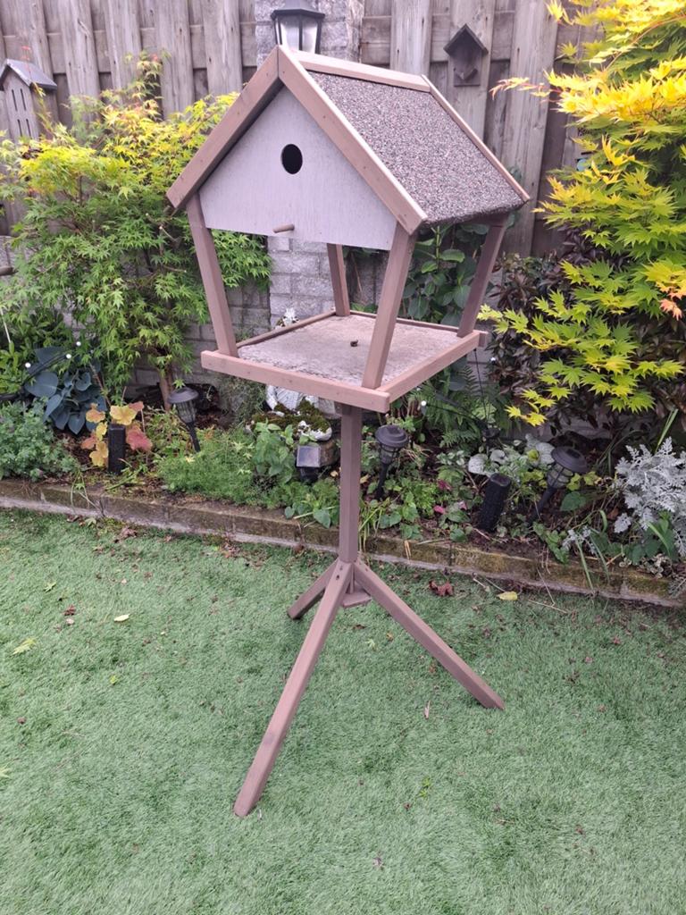 Houten voederhuisje / vogelhuisje, Ophalen, Gebruikt