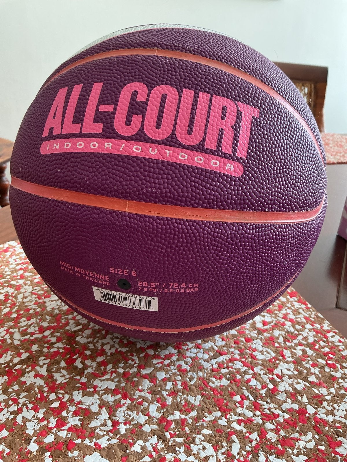 Paarse ALL-COURT Basketbal - Maat 6, Indoor/Outdoor, Sport en Fitness, Basketbal, Ophalen of Verzenden, Gebruikt, Bal