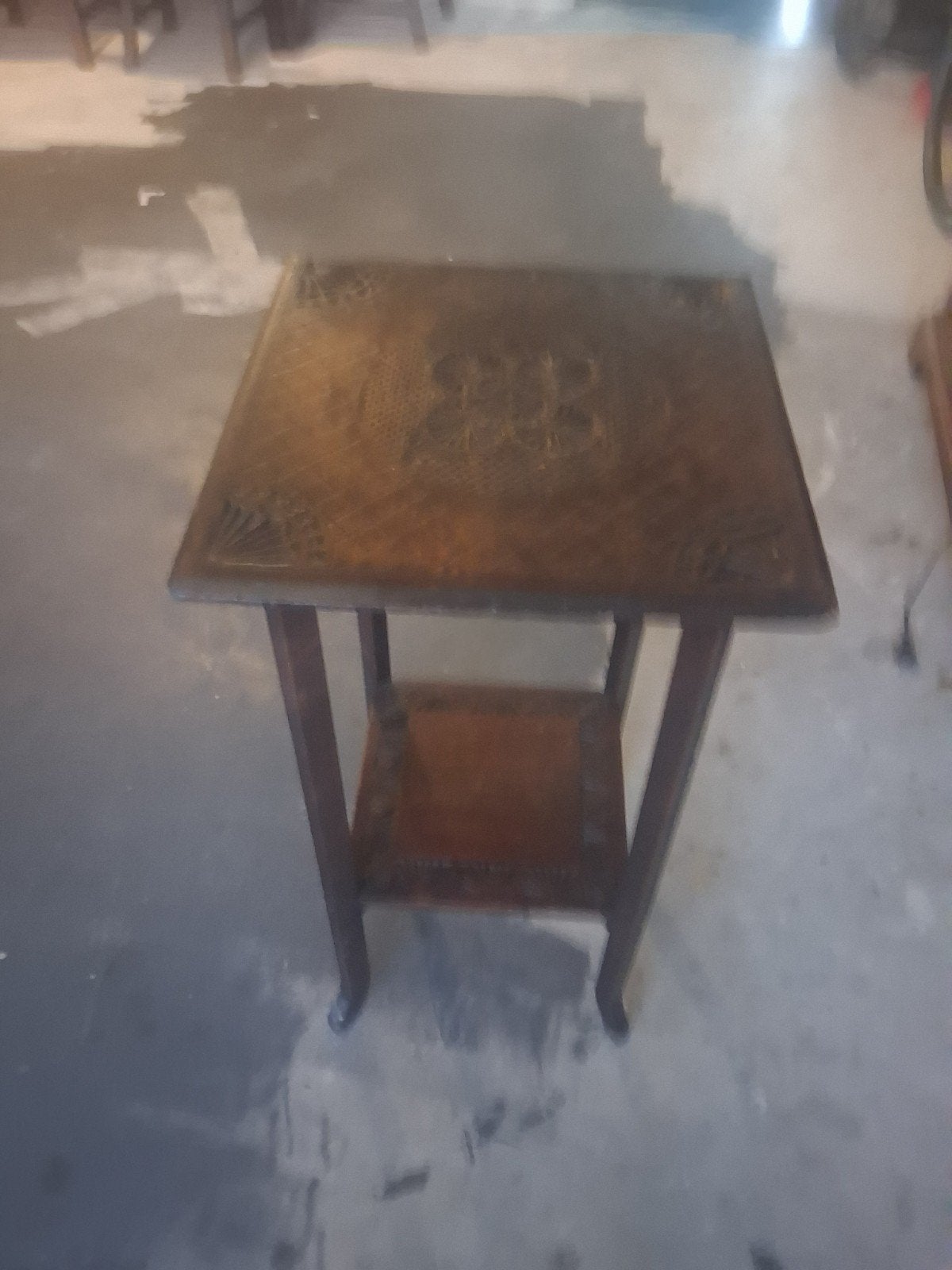Eikenhouten plantentafeltje Antiek /Vintage ., Ophalen of Verzenden