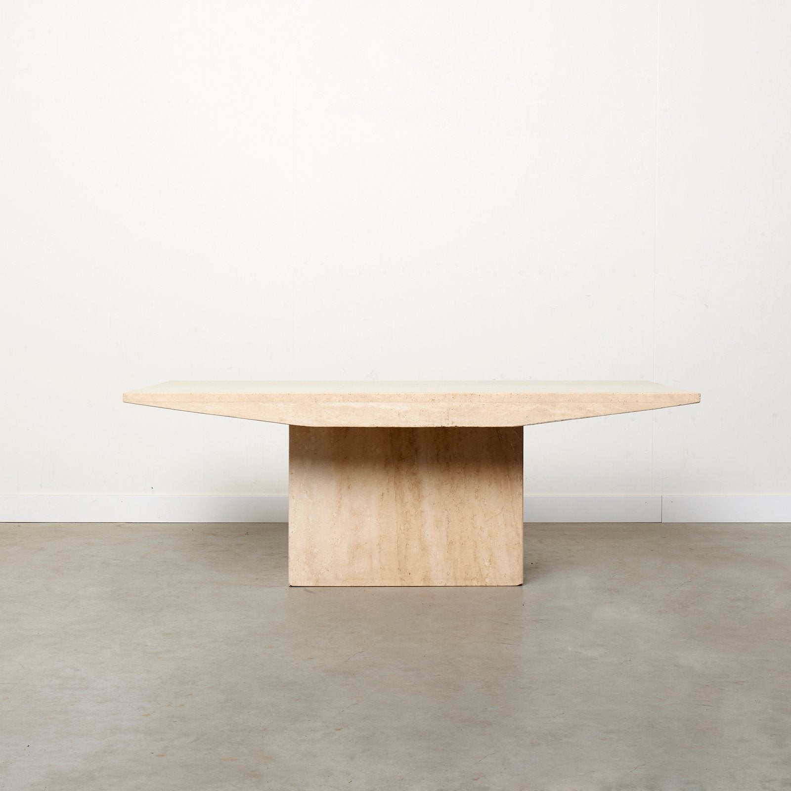 Vintage travertin salontafel jaren 60 70 vintage design, Ophalen, Gebruikt, 100 tot 150 cm, 50 tot 100 cm