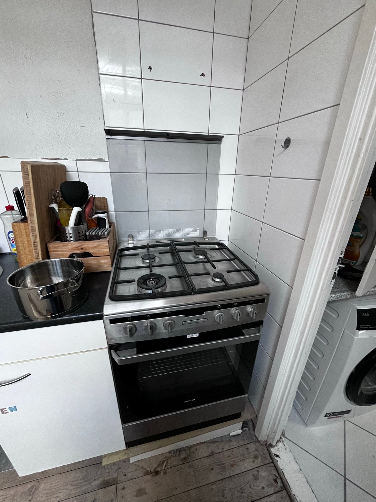 Inventum gasfornuis met oven, Ophalen, Gebruikt, 60 cm of meer, 4 kookzones