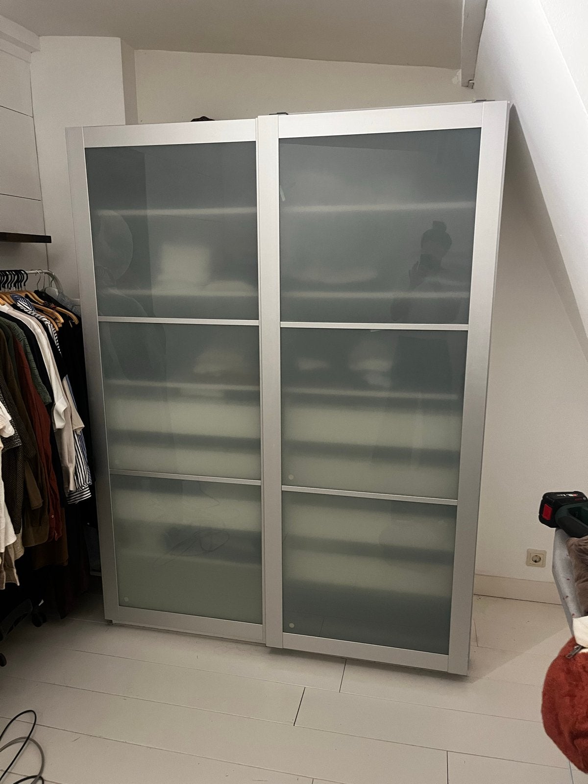 IKEA Pax Schuifdeuren met melkglas 2x 75cm, 201 hoog, Ophalen, 200 cm of meer, 150 tot 200 cm, Zo goed als nieuw
