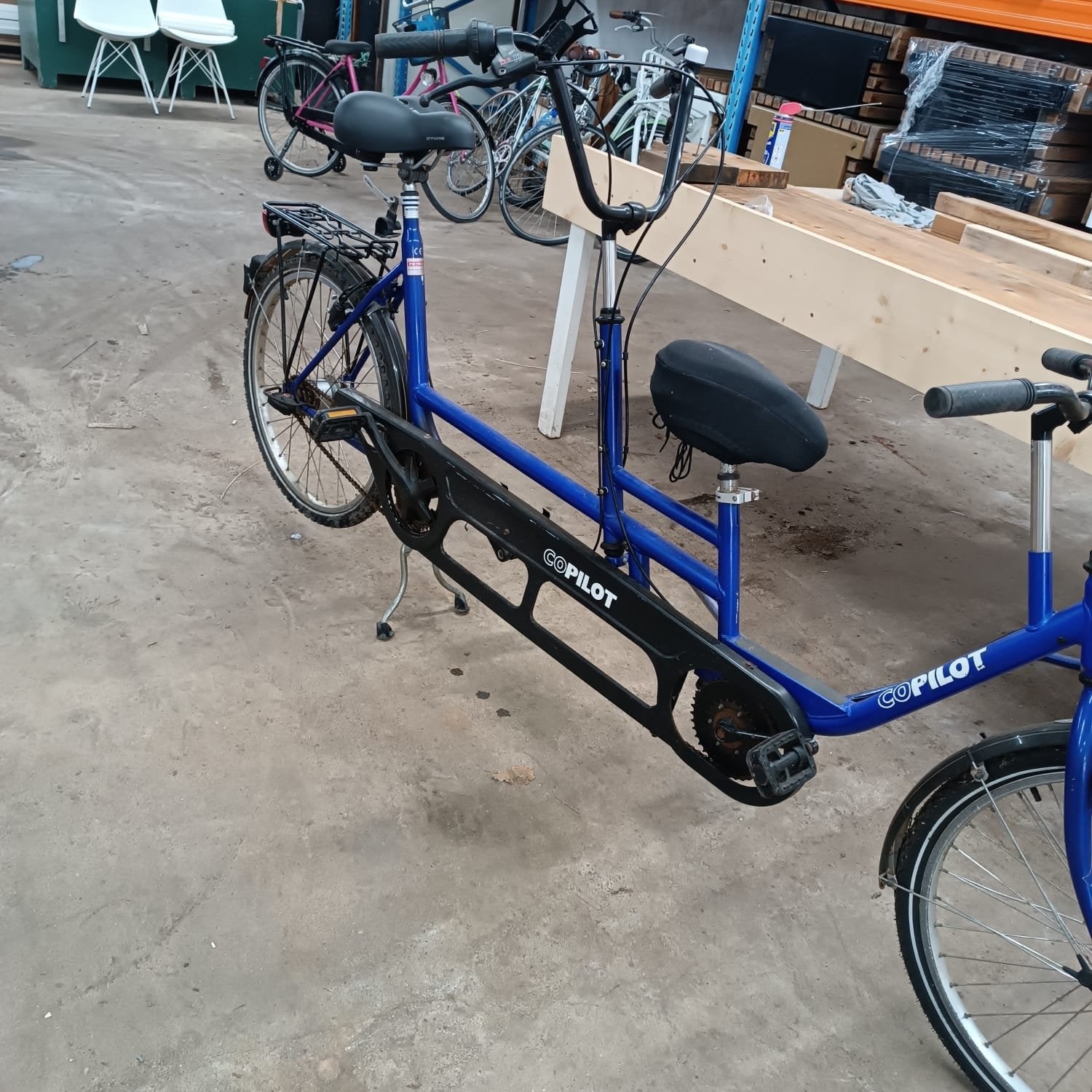 Copilot Tandemfiets - 7 versnellingen, nieuw zadel, Fietsen en Brommers, Fietsen | Tandems, 55 cm of meer, Ophalen, Gebruikt, Minder dan 10 versnellingen